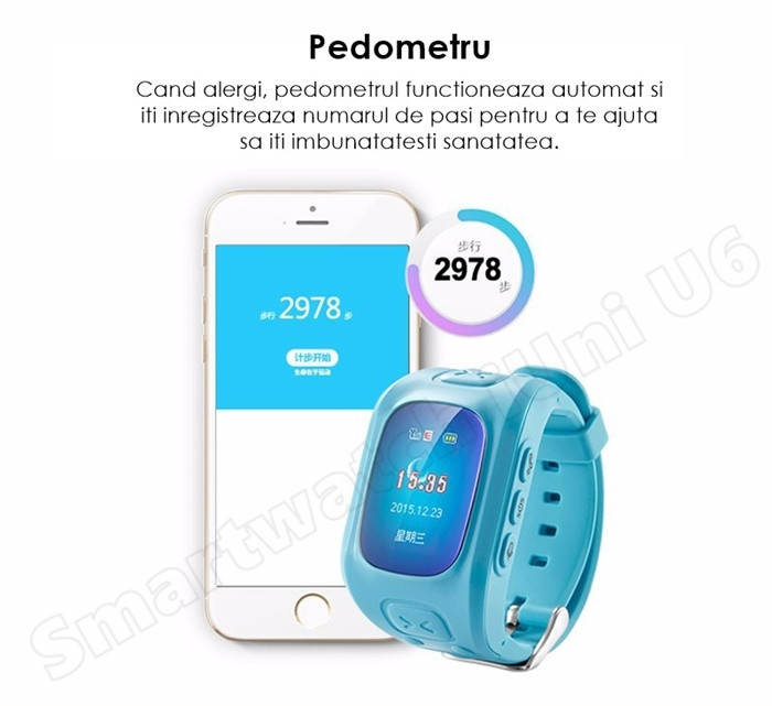 Ceas GPS cu Telefon U6, apel SOS-6